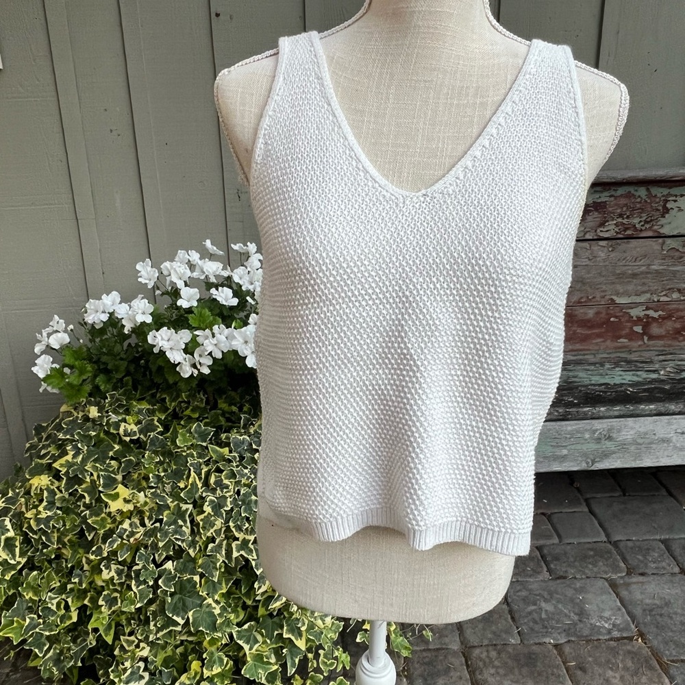 Marine Layer Finely Sweater White Tank Top